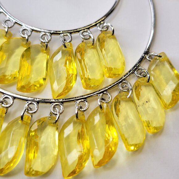 Yellow Hoop Earrings - Picture 3 of 7